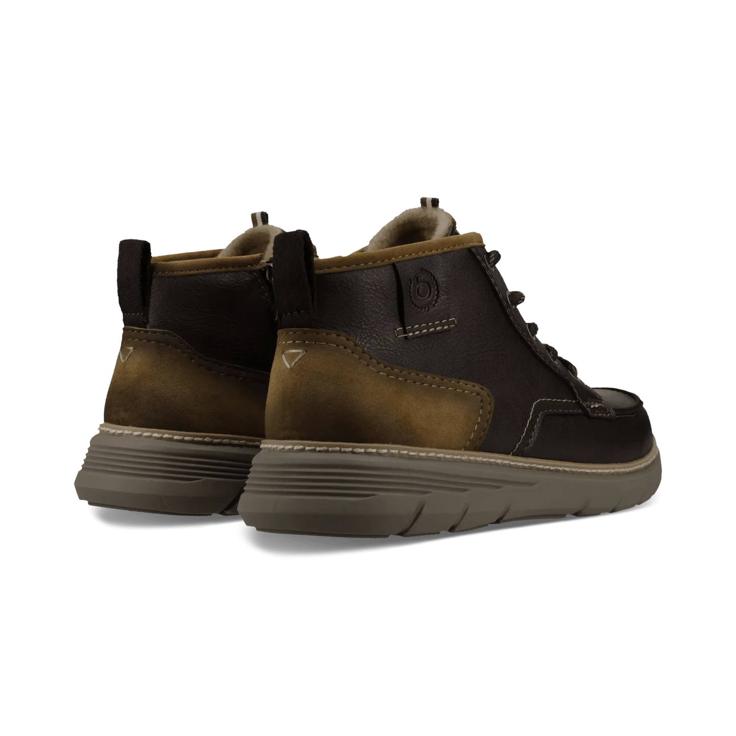 Palau Lace Up Boot Dark Brown with side zip
