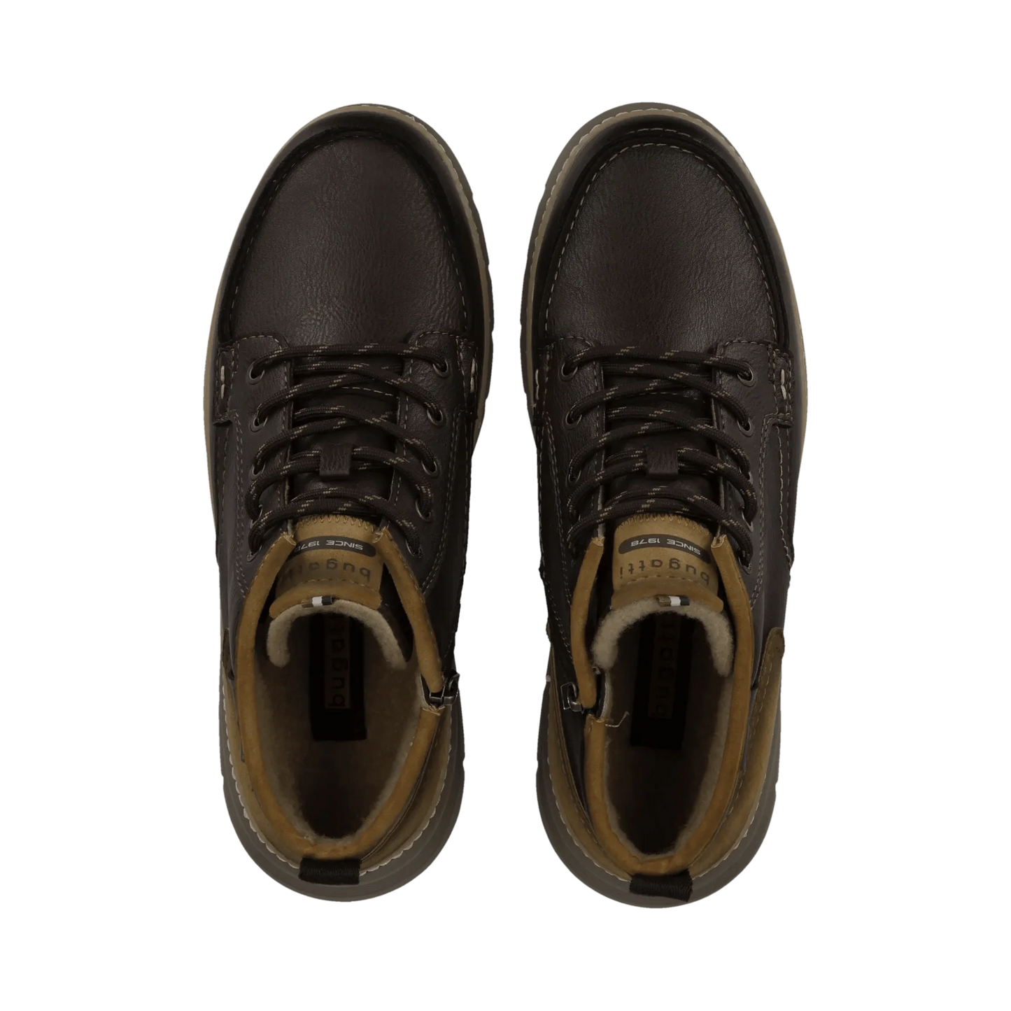 Palau Lace Up Boot Dark Brown with side zip