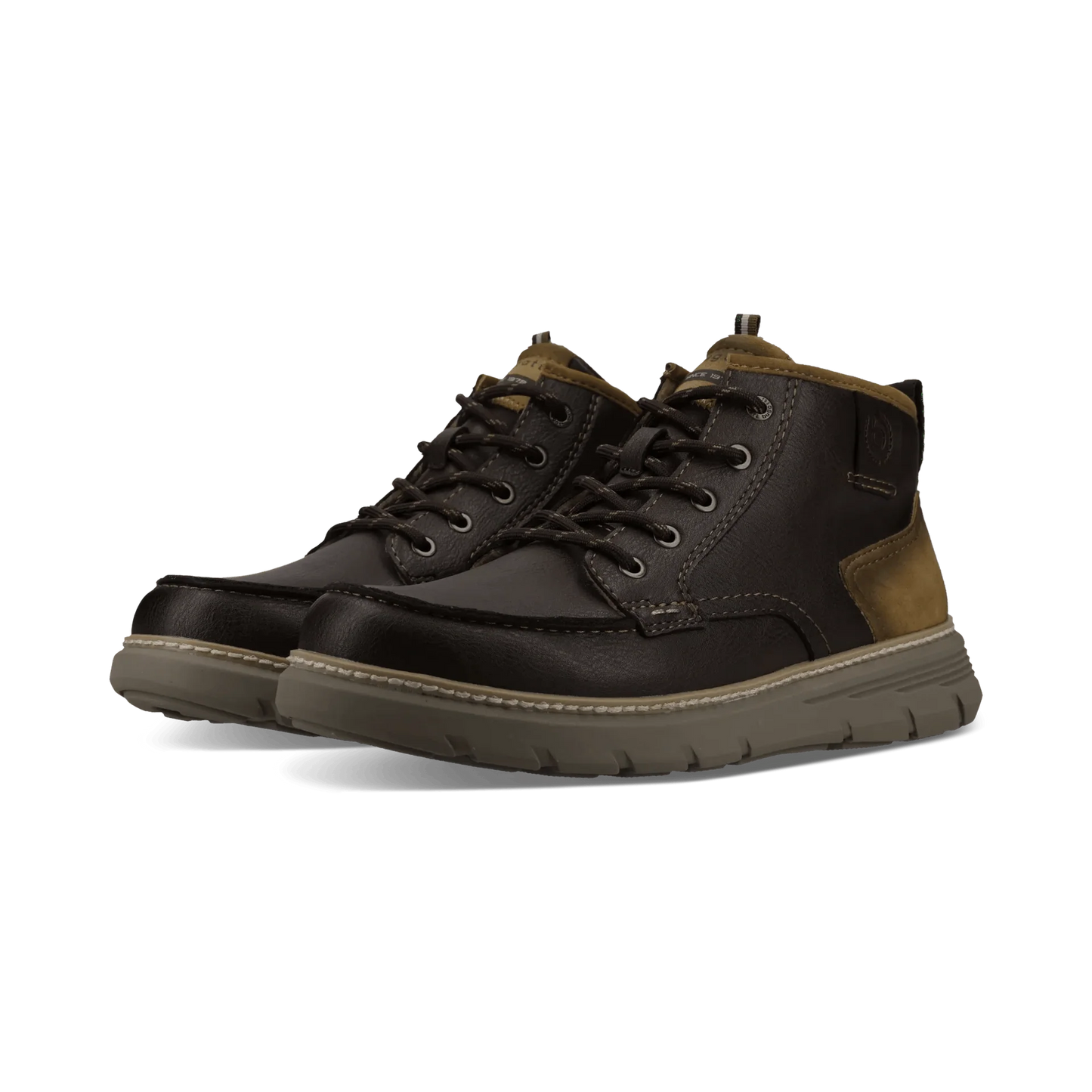 Palau Lace Up Boot Dark Brown with side zip