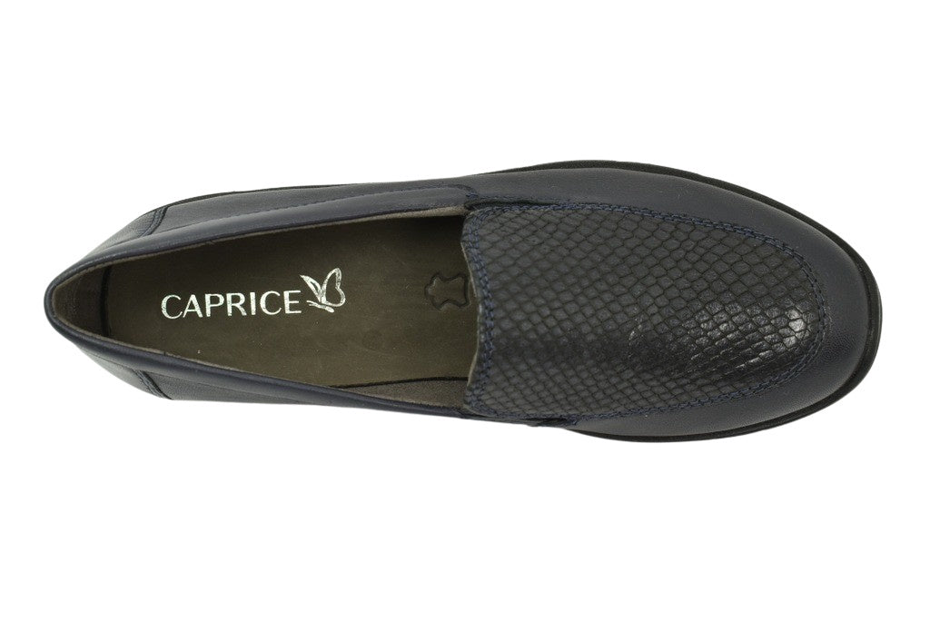 Caprice Navy Ocean Leather Loafer. Only sizes 3.5 and 4 left.