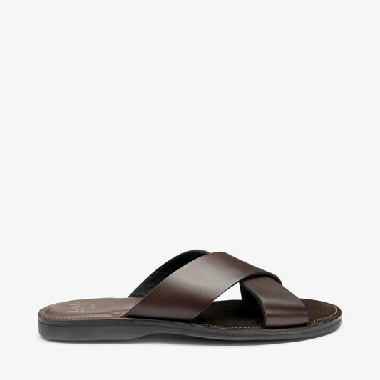 Gozo Dark Brown Cross Strap Sandal