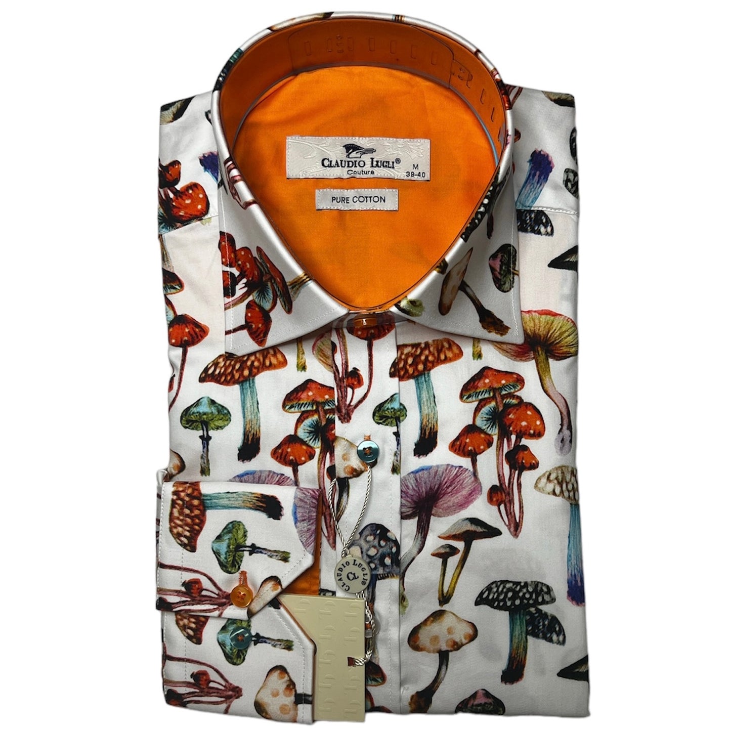 Men's White Mushroom Print Shirt