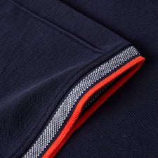 Men's Navy Egan Zip Neck Pique Polo Shirt