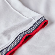 Men's White Egan Zip Neck Pique Polo Shirt