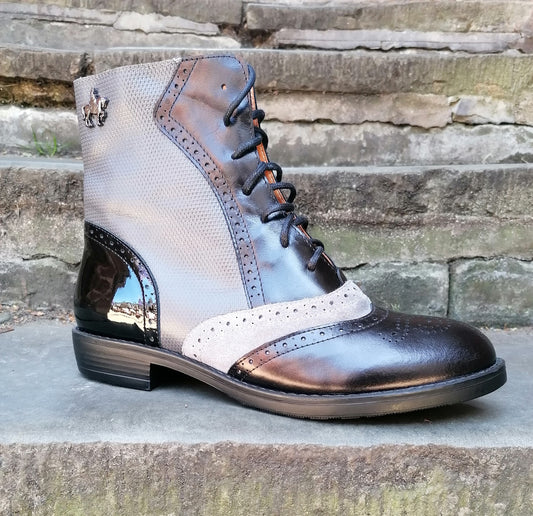 Embassy London Brick Lane Black and Grey Ankle Boot. Only sizes 5 and 8 left.