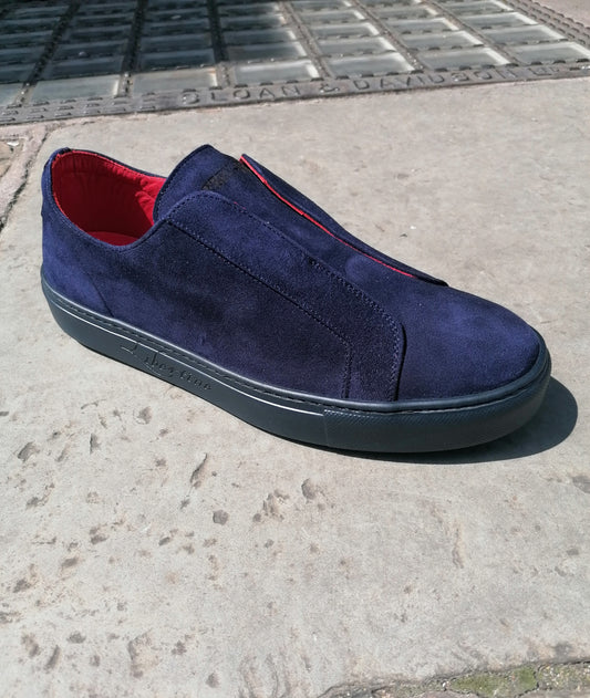 Jeffery West K994 Chage Dark Blue Suede Laceless Sneaker
