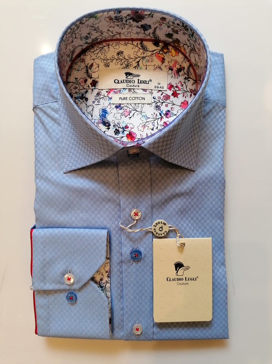 Classic Signature  Sky Jacquard check Shirt - CP6994