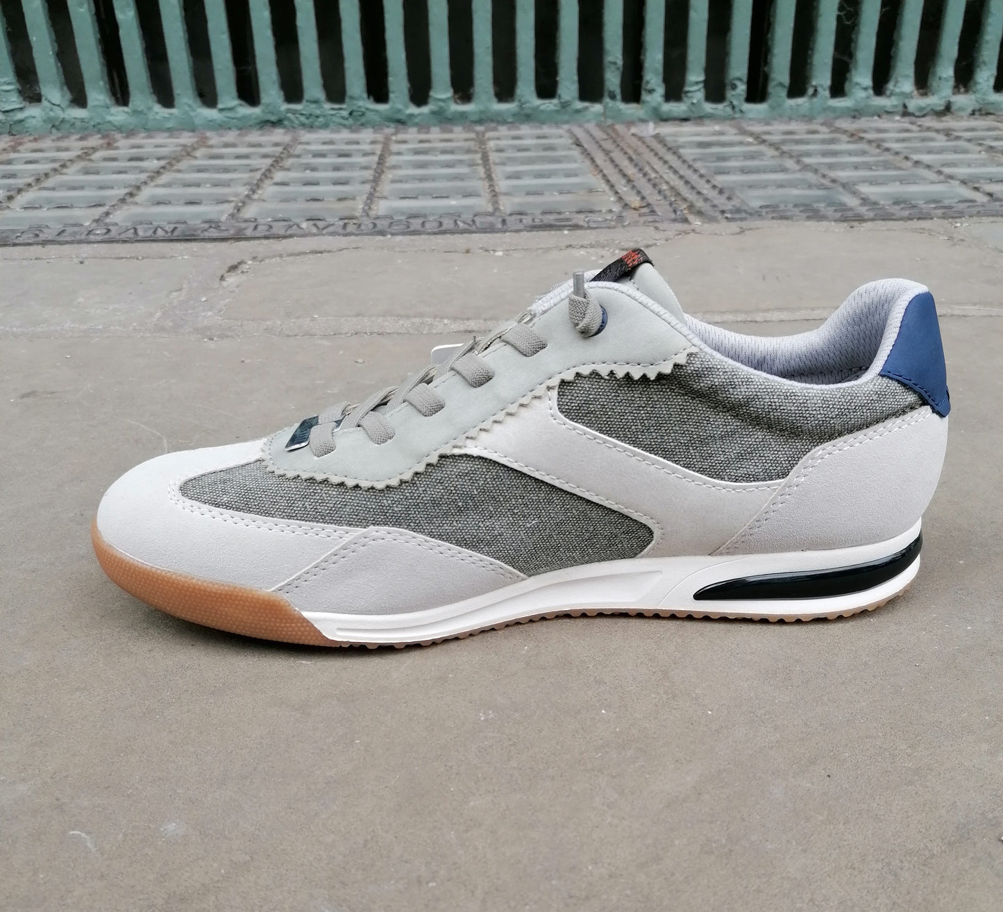 Bugatti Canvas Light Grey/Grey Elasticated Lace Sneaker