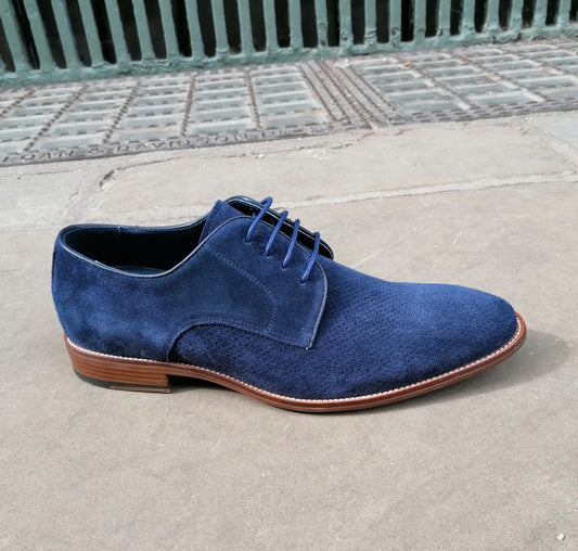 Paolo Vandini Rufus Navy Suede Shoe