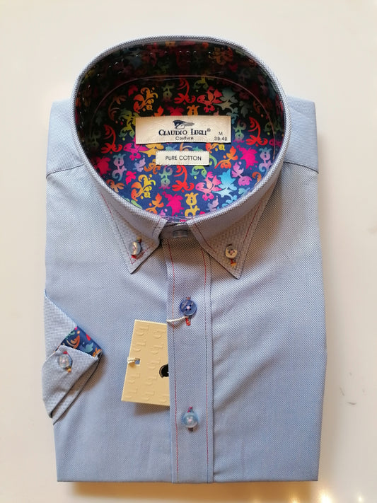 Sky Short Sleeve Oxford Pique Shirt