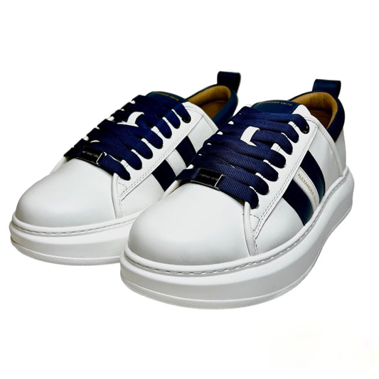 Eco-Wembley Man White/Blue Trainer