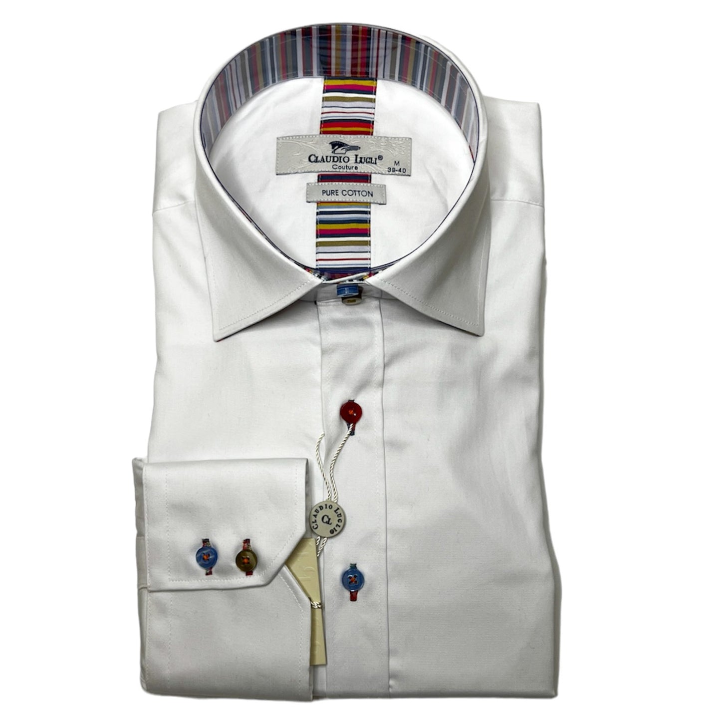 Men's Plain White Stripe Trim Shirt