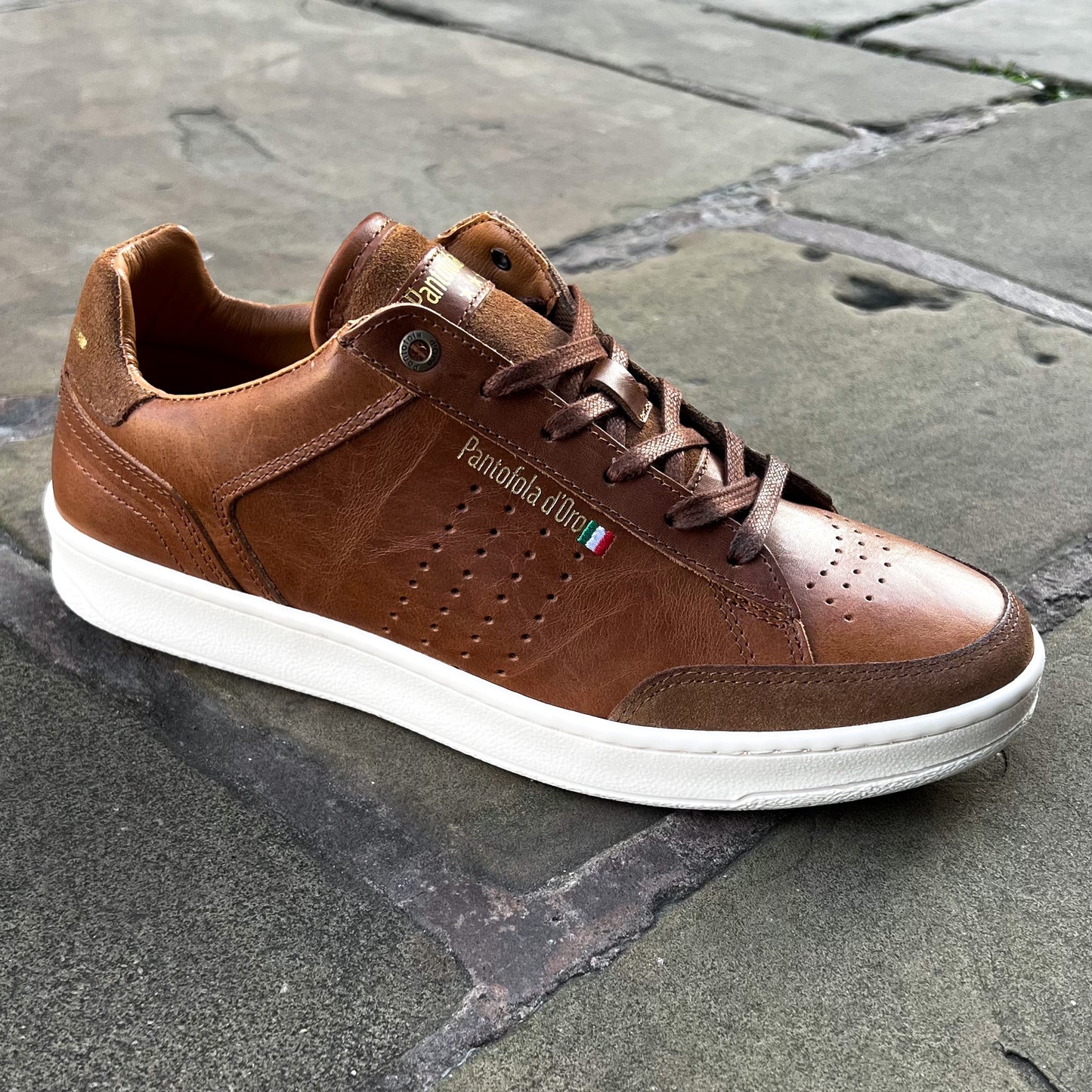 "Bellagio" Cognac Leather Sneaker
