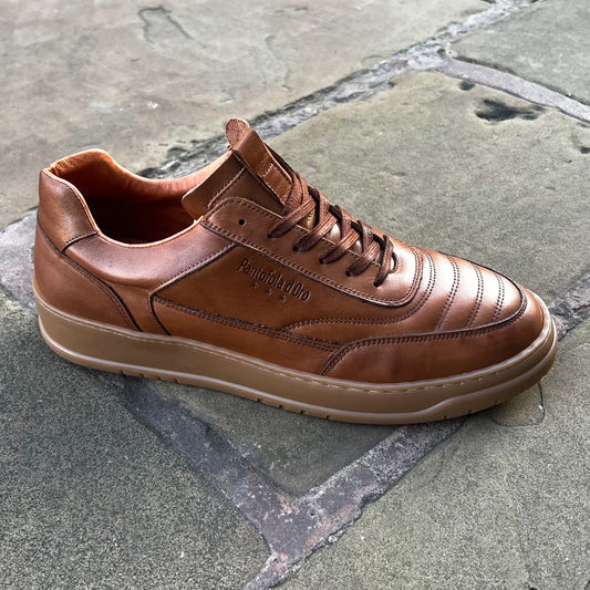 "Sanremo" Cognac Leather Sneaker