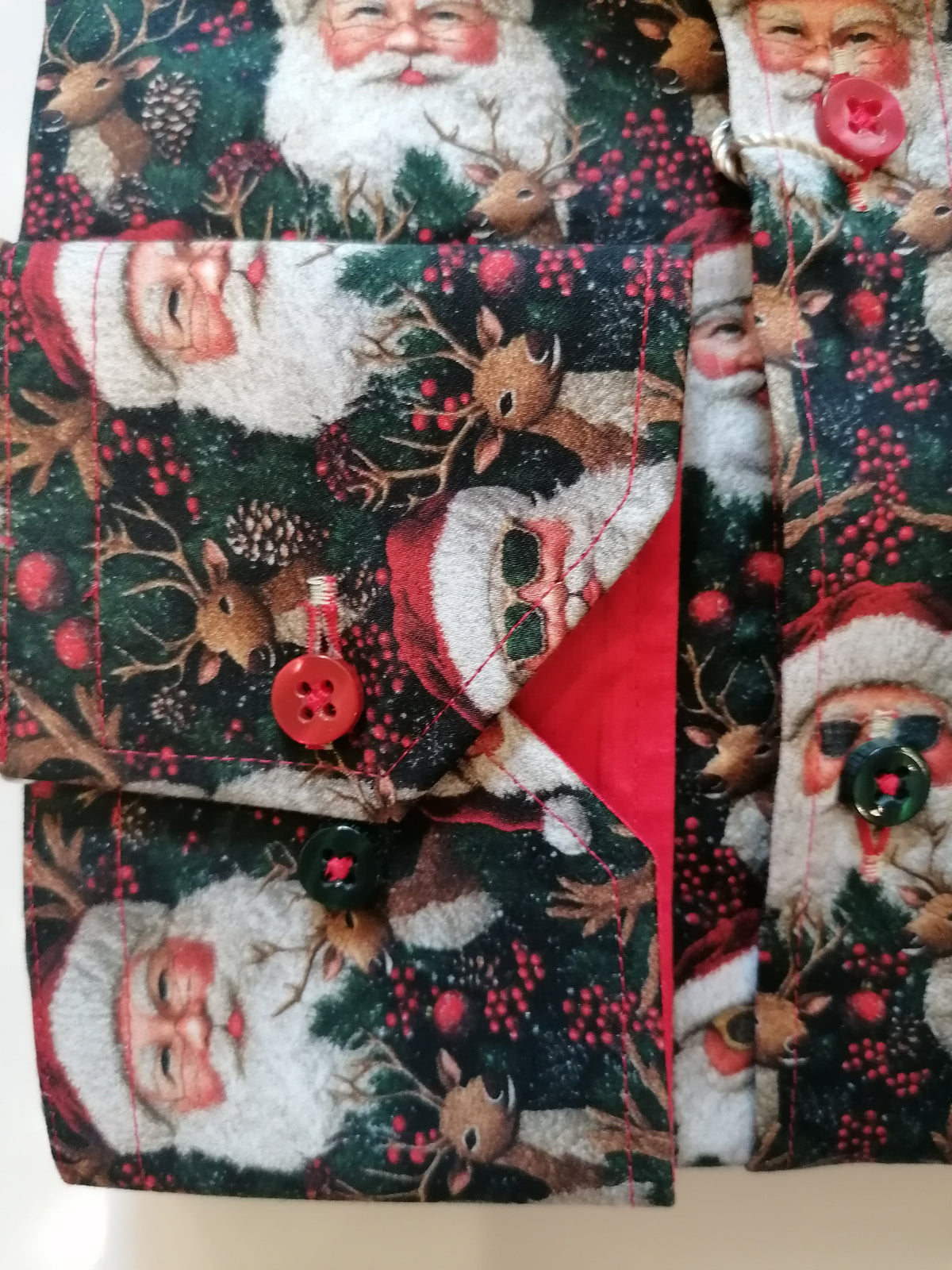 Green Christmas Santa in Shade's & Reindeer Print Shirt