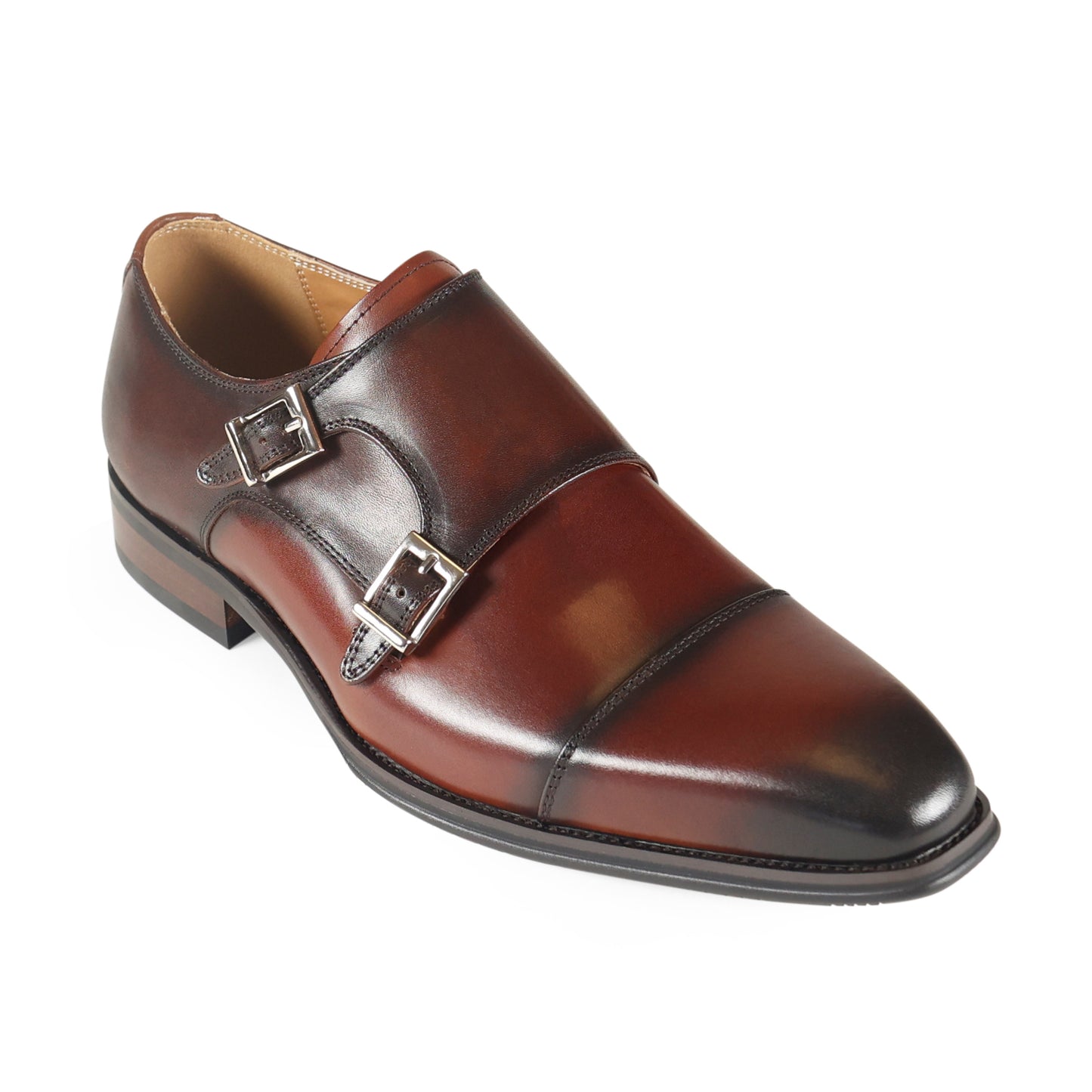 Lombardy Brown Double-Buckle Monk Shoe