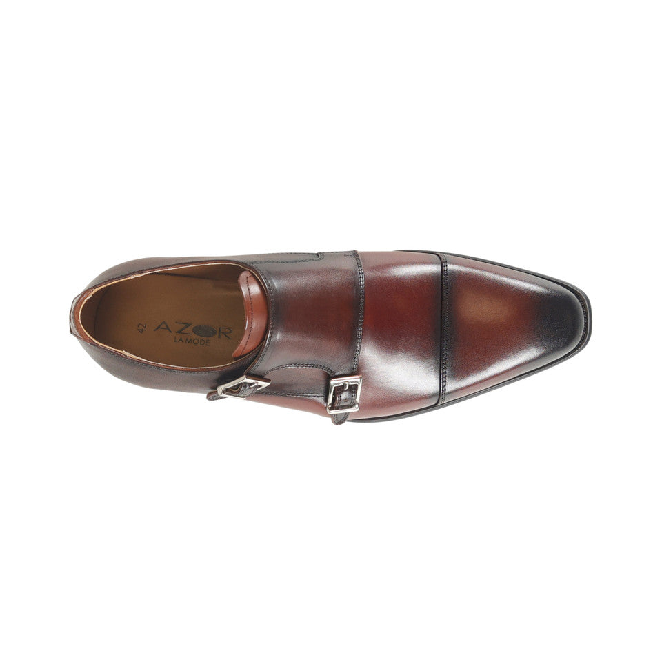 Lombardy Brown Double-Buckle Monk Shoe