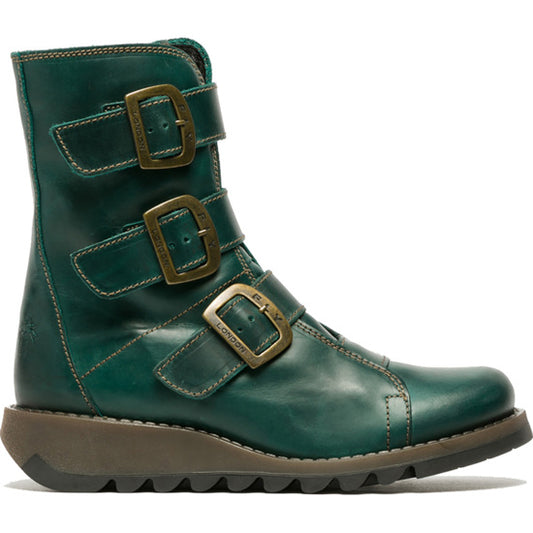 Fly London Scop110 Rug Petrol Buckle front ankle boot