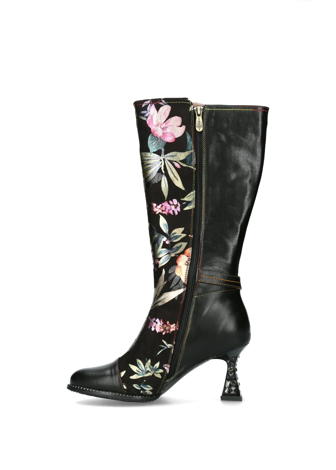 Laura Vita Oliveo 02 Long Boot with Side Zip and Jewelled High Heel. Only 3 left
