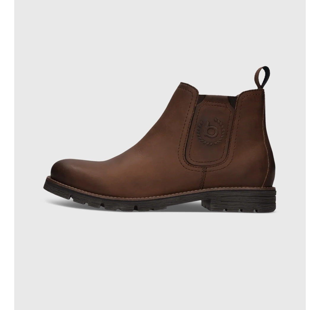 Jobar Cognac Leather Chelsea Boot with side zip