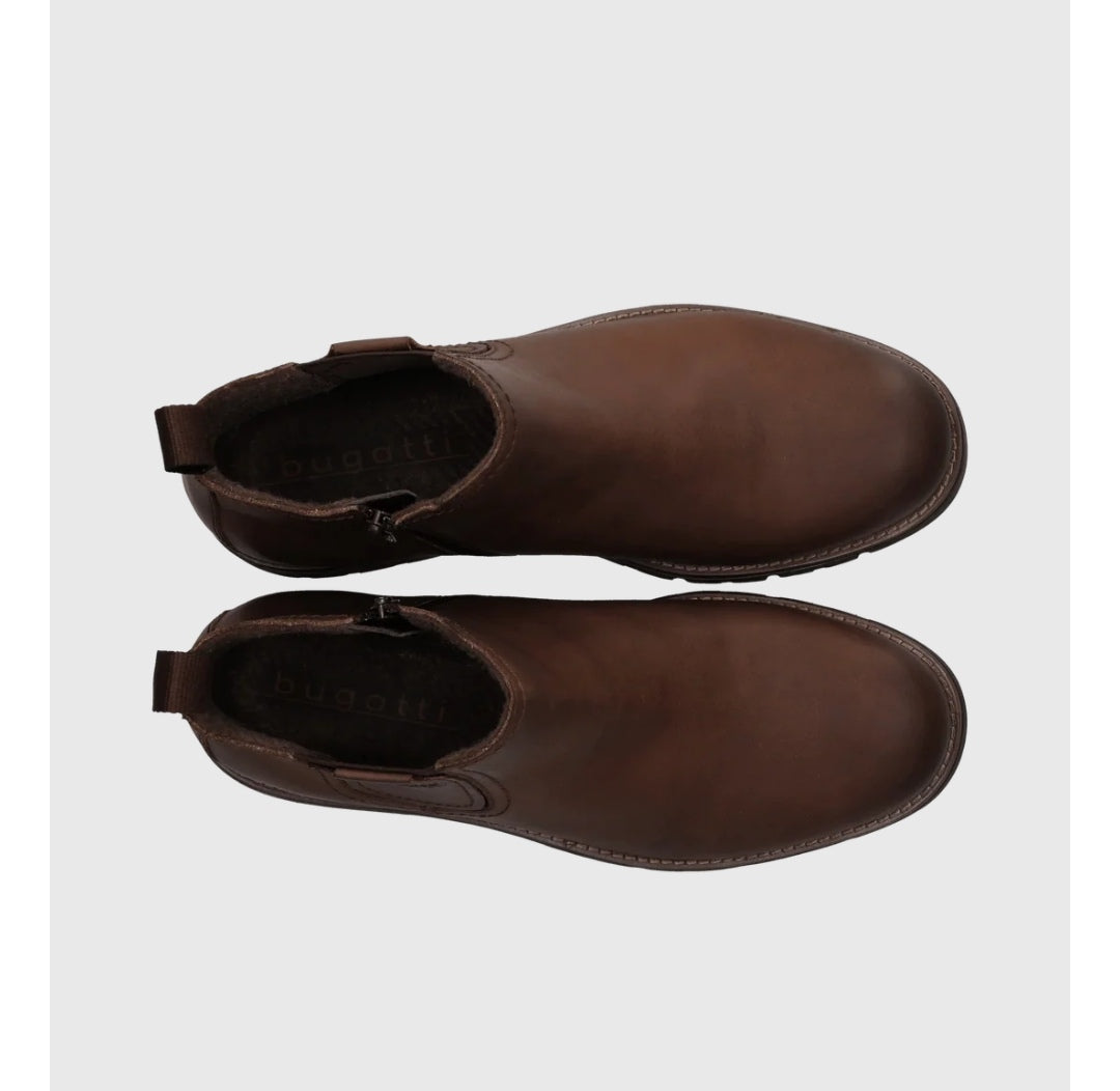 Jobar Cognac Leather Chelsea Boot with side zip