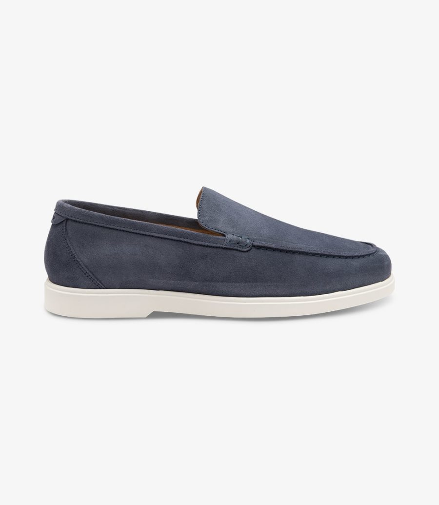 Loake Tuscany Suede Loafer Denim Blue