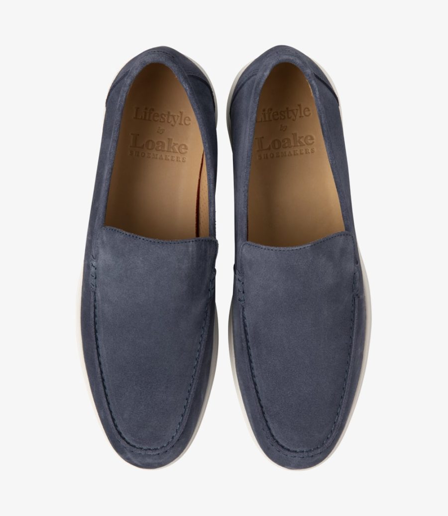 Loake Tuscany Suede Loafer Denim Blue