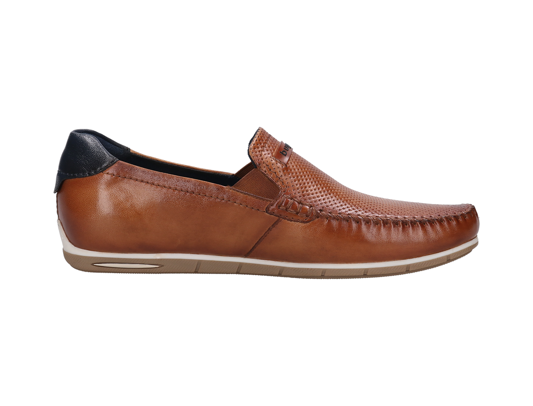 Leather Slip On Moccasin Cognac