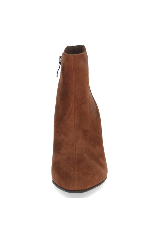 Caprice Cognac Suede Heeled Ankle Boot. Only size 4 left