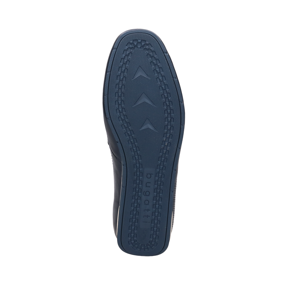 Leather Slip On Moccasin Dark Blue