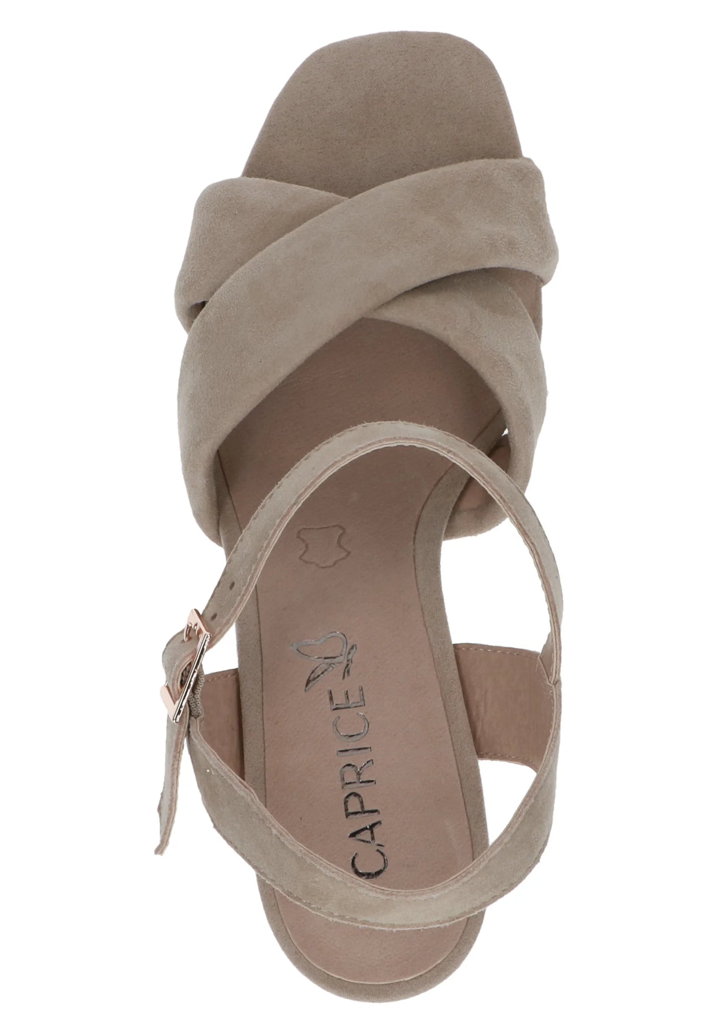 Caprice Cement Suede Heel Sandal