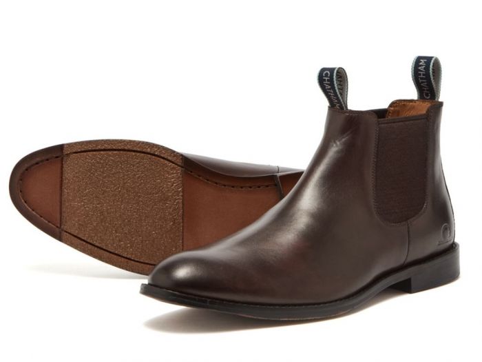 Exton - Premium Leather Dark Brown Chelsea Boots