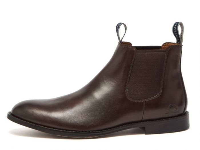 Exton - Premium Leather Dark Brown Chelsea Boots