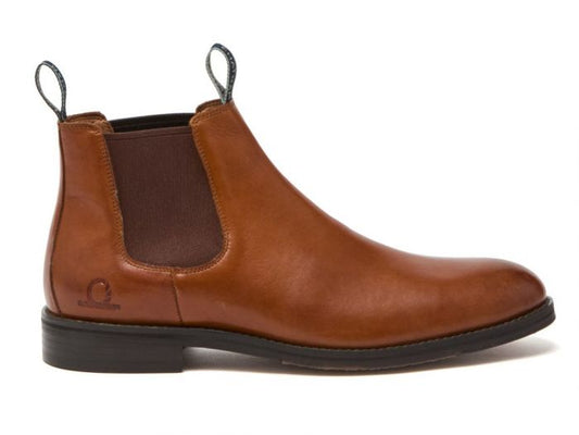 Exton - Premium Leather Dark Tan Chelsea Boots