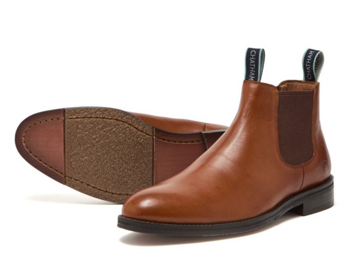 Exton - Premium Leather Dark Tan Chelsea Boots