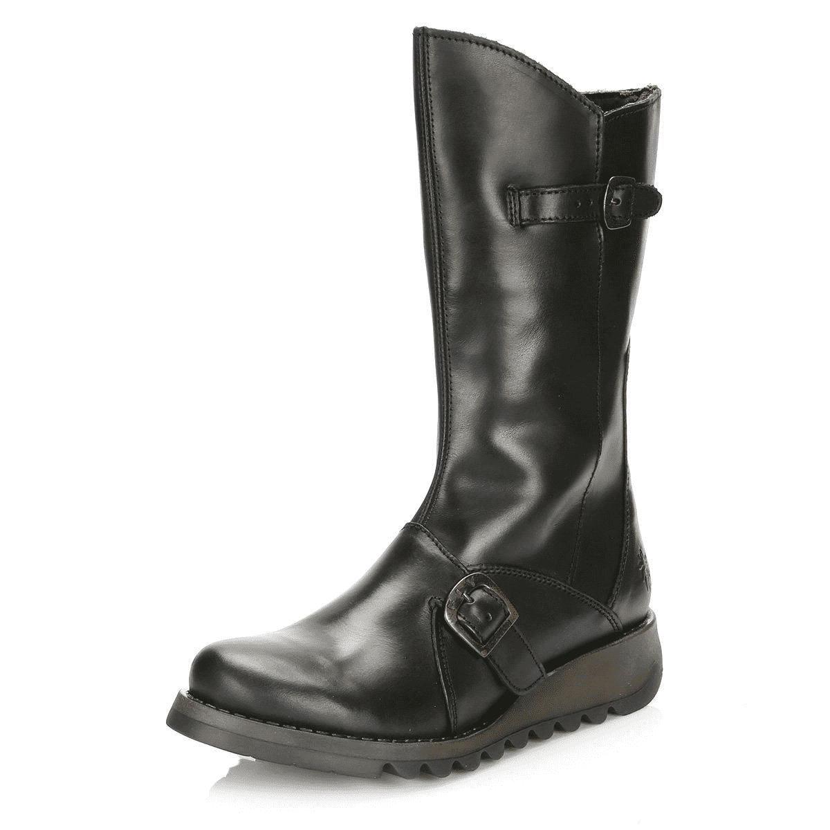 Mes2 Black Mid Calf Boots