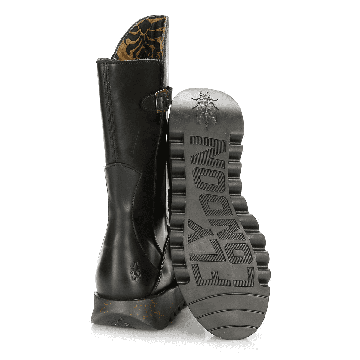 Mes2 Black Mid Calf Boots