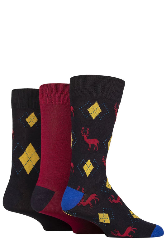 Glenmuir 1891 Bamboo Socks, Navy Stag.
