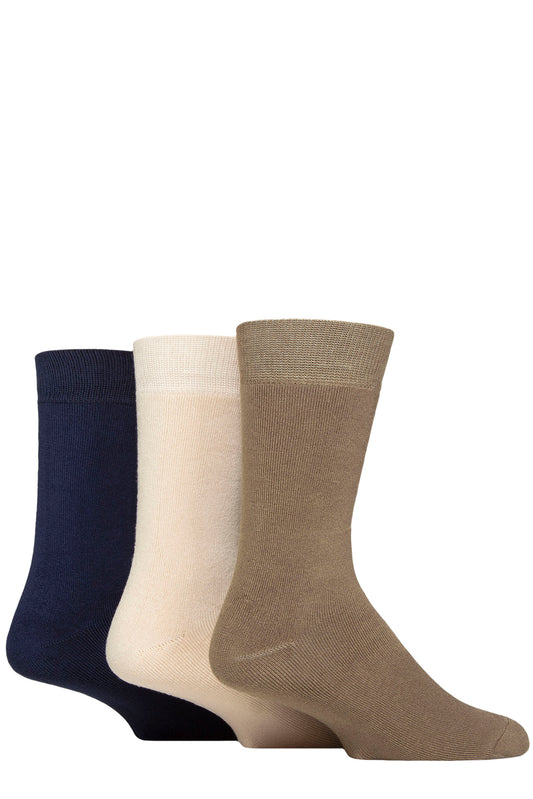 Glenmuir 1891 Bamboo Leisure Socks, Khaki/Stone/Denim.