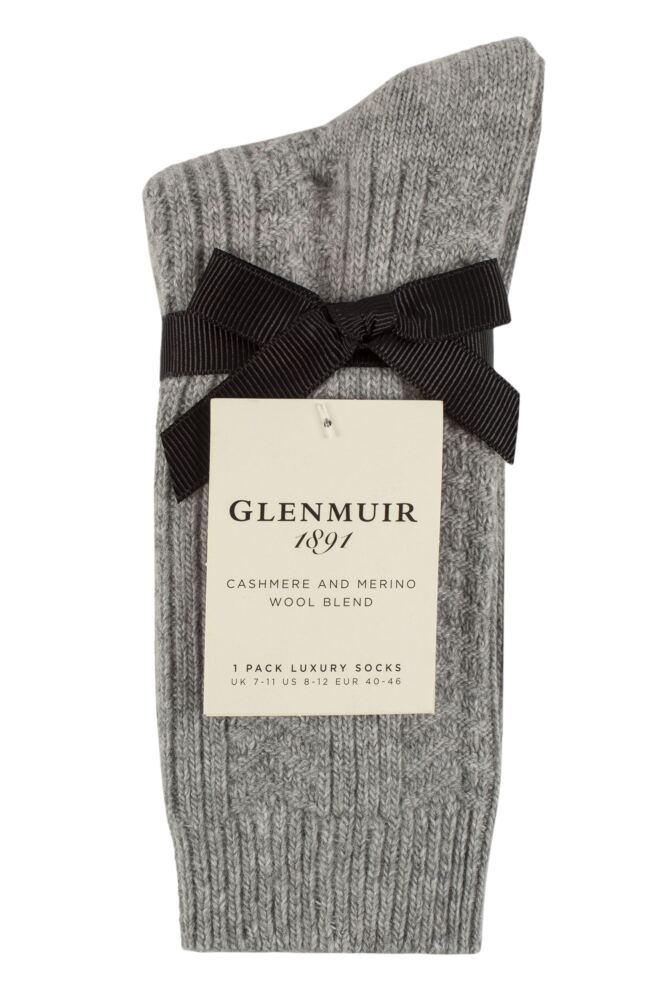 Glenmuir 1891 Cashmere & Merino Wool Blend Socks Light Grey.