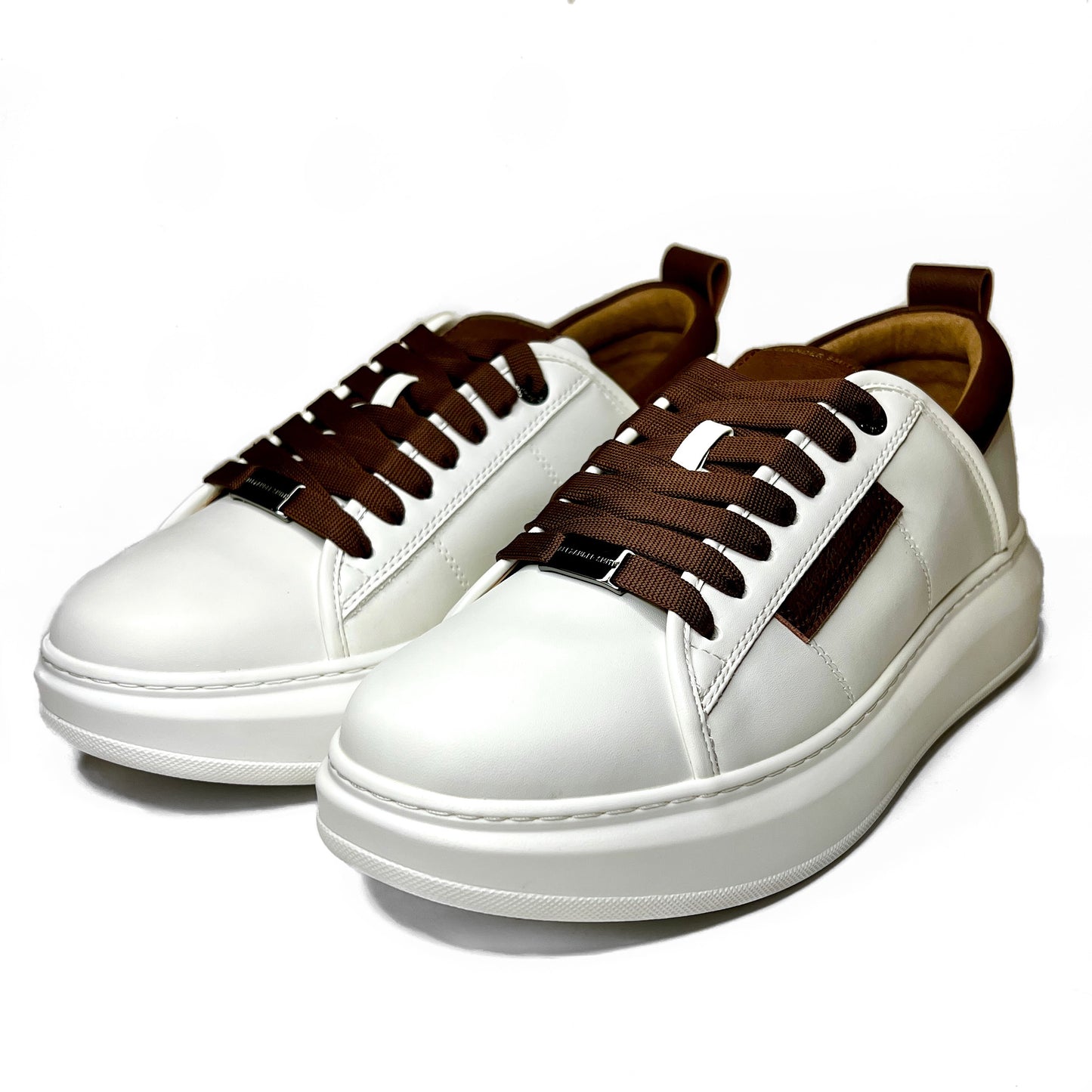 Eco-Wembley Man White/Brown Trainer