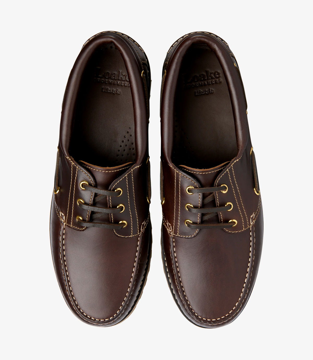 Loake Dark Brown Waxy Leather Boat Shoe