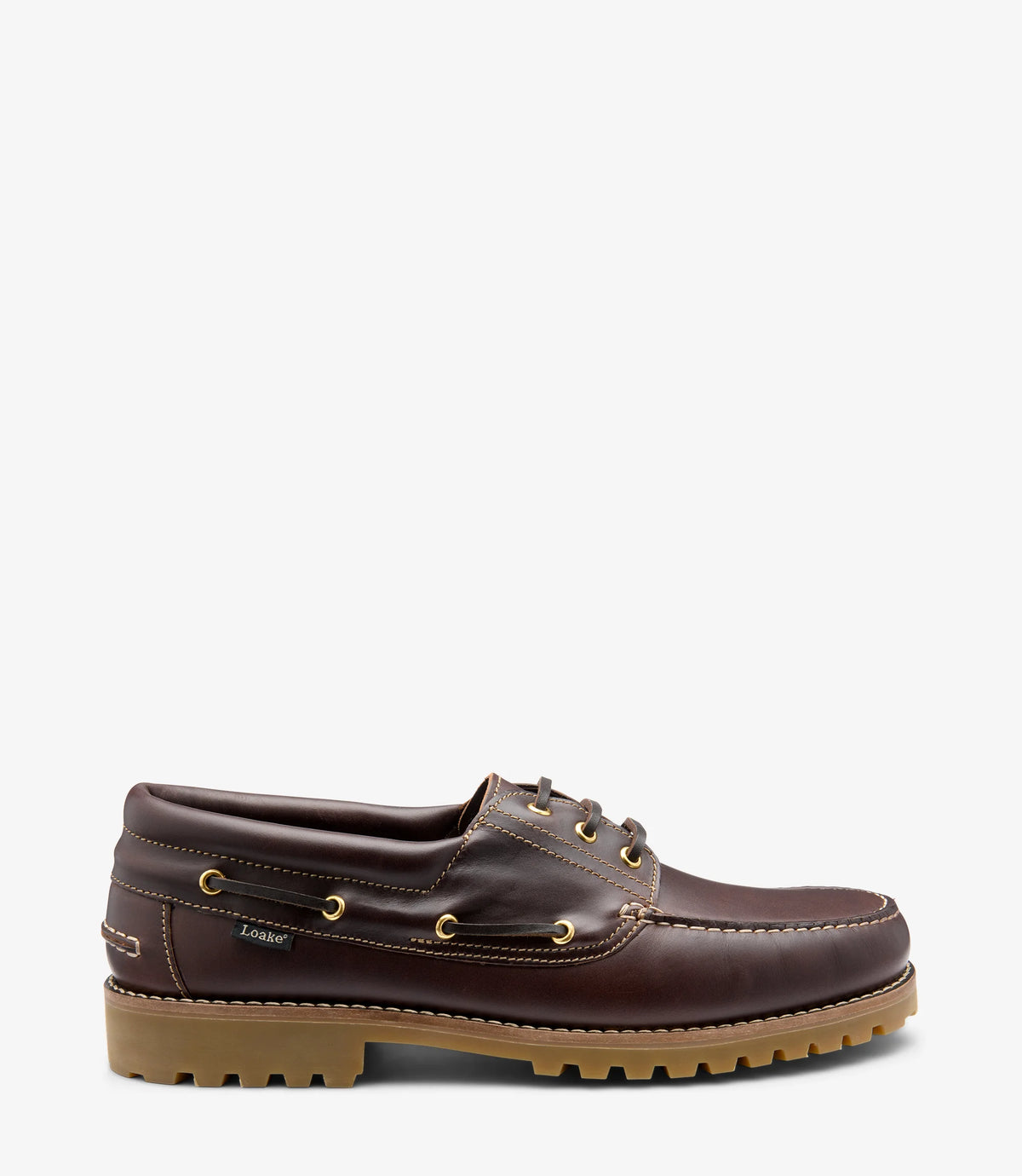 Loake Dark Brown Waxy Leather Boat Shoe