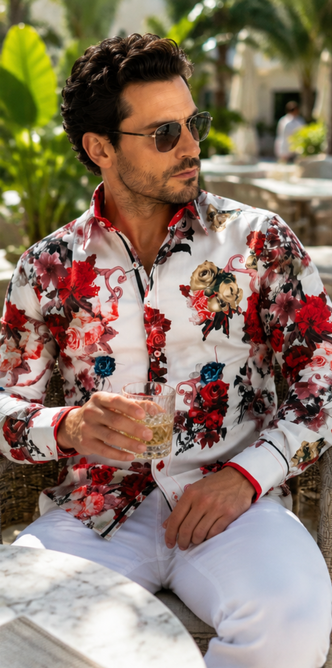 White Roses Print shirt