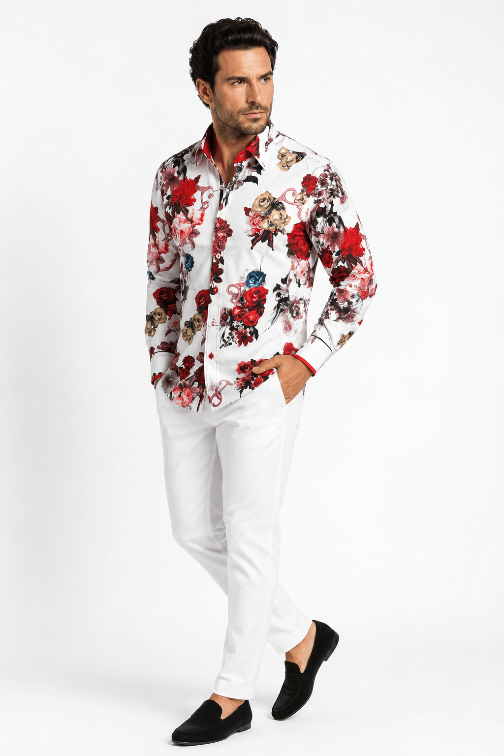 White Roses Print shirt