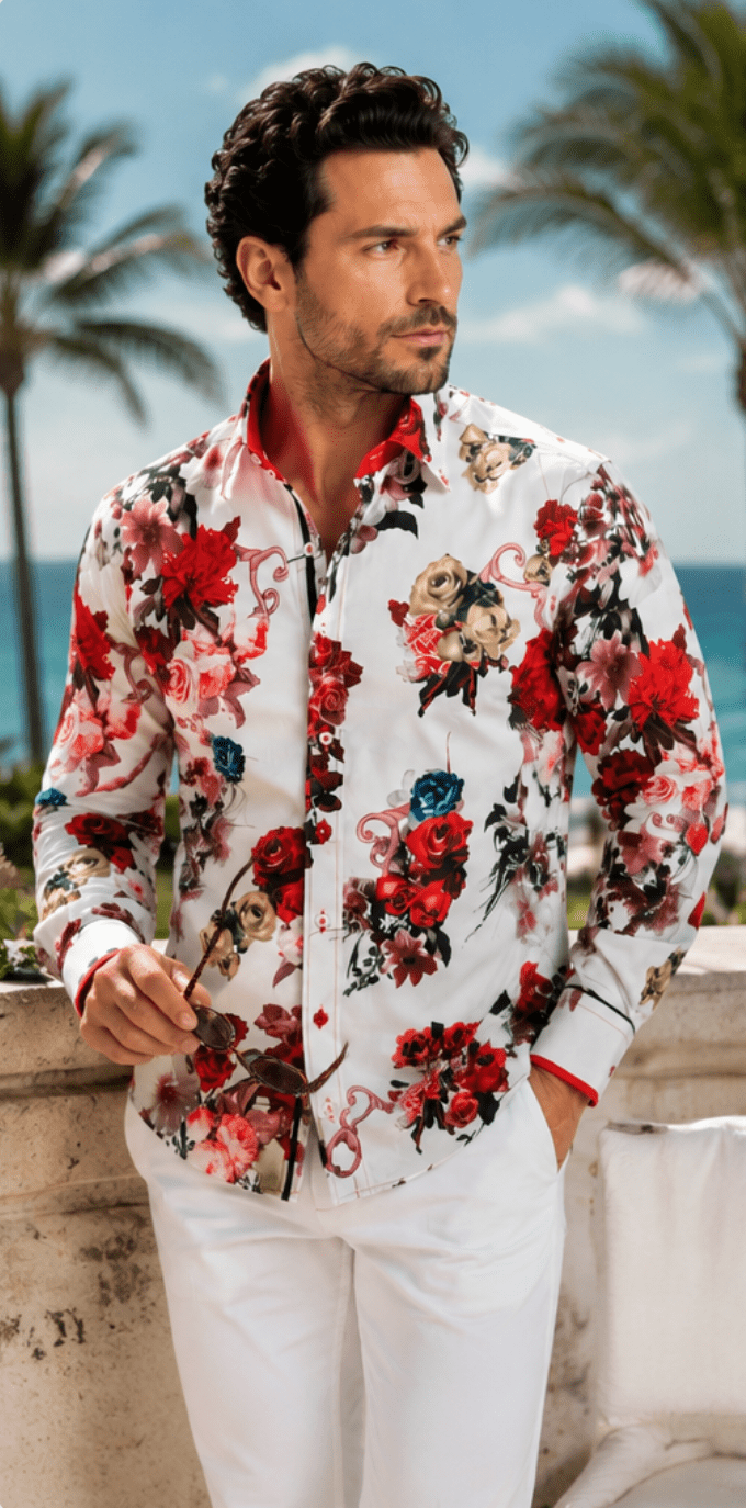 White Roses Print shirt