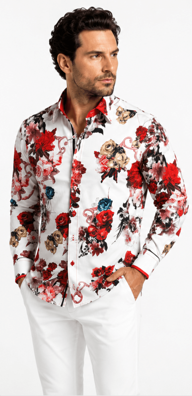 White Roses Print shirt