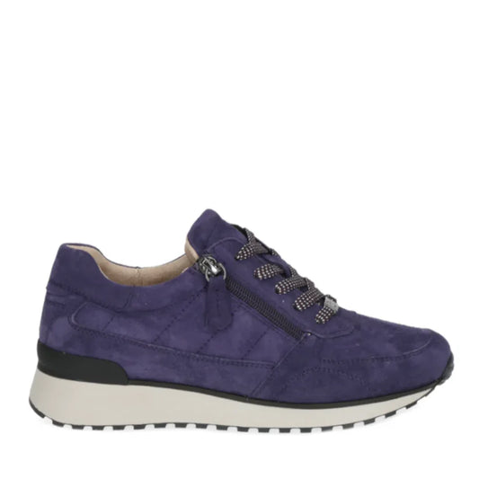 Caprice Purple Suede lace up with side zip Only 3.5 left