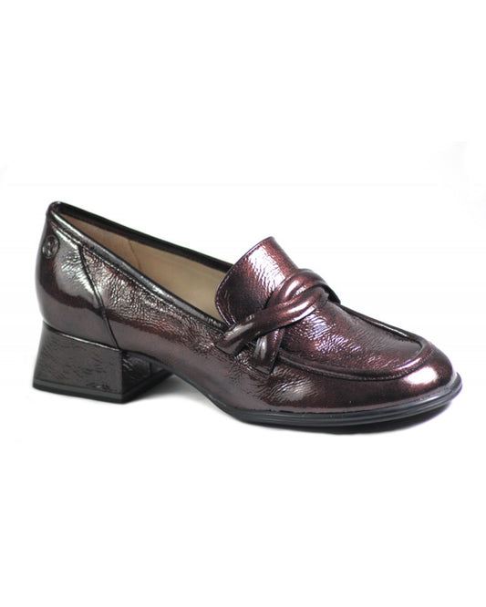 Caprice Bordeaux Naplak Patent Leather Heel Loafer Only size 4 left