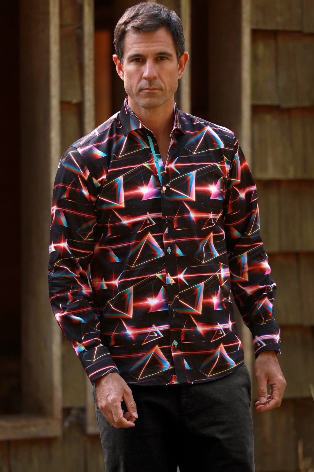 Black Prism Spectrum Print Shirt - CP8057